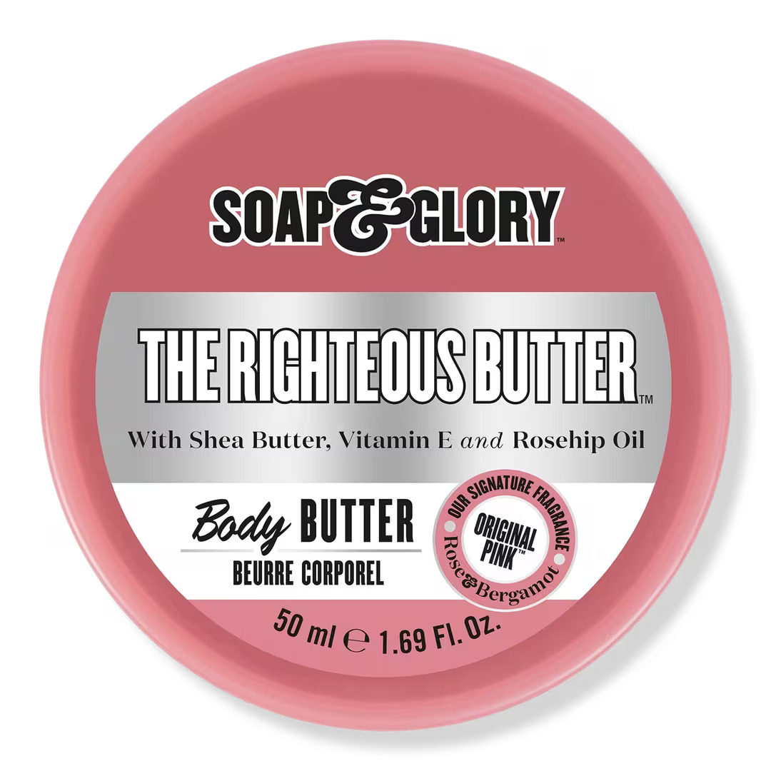 The travel size of the Soap & Glory The Righteous Butter
