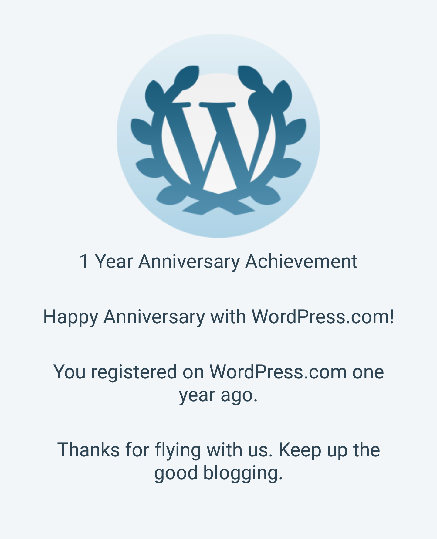 1 Year Blogiversary