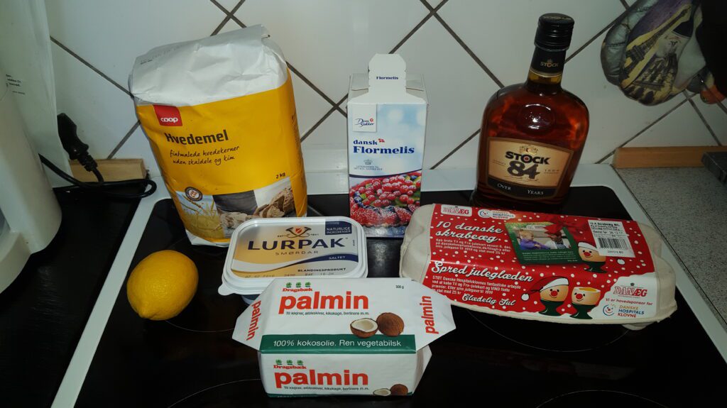 All of the ingredients used to make the crullers