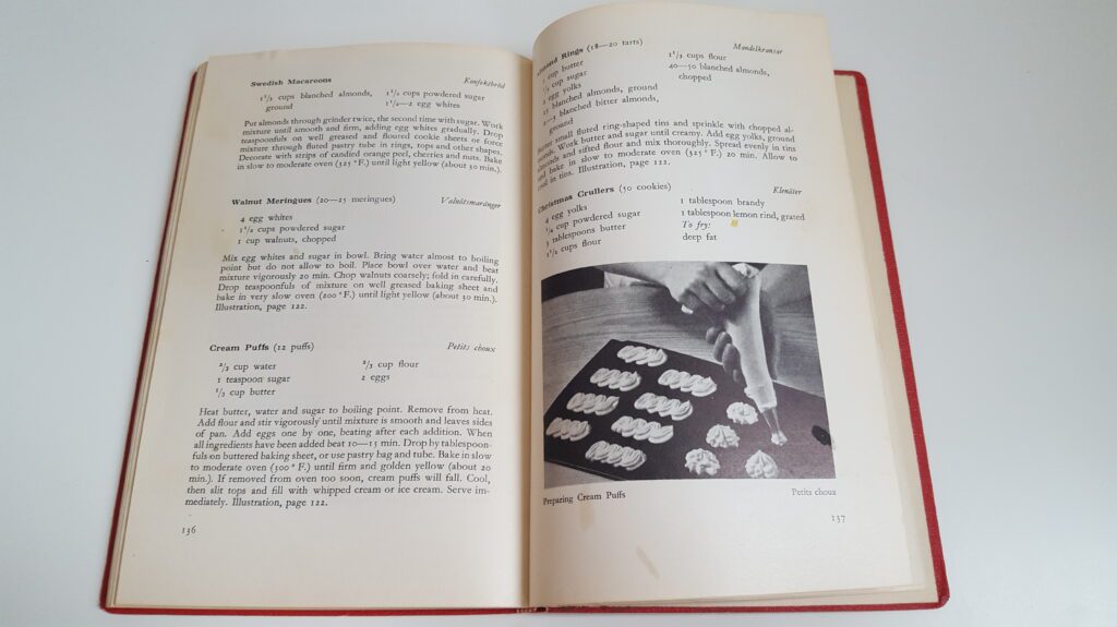 A page of the Swedish cookbook that lists the ingredients for the crullers