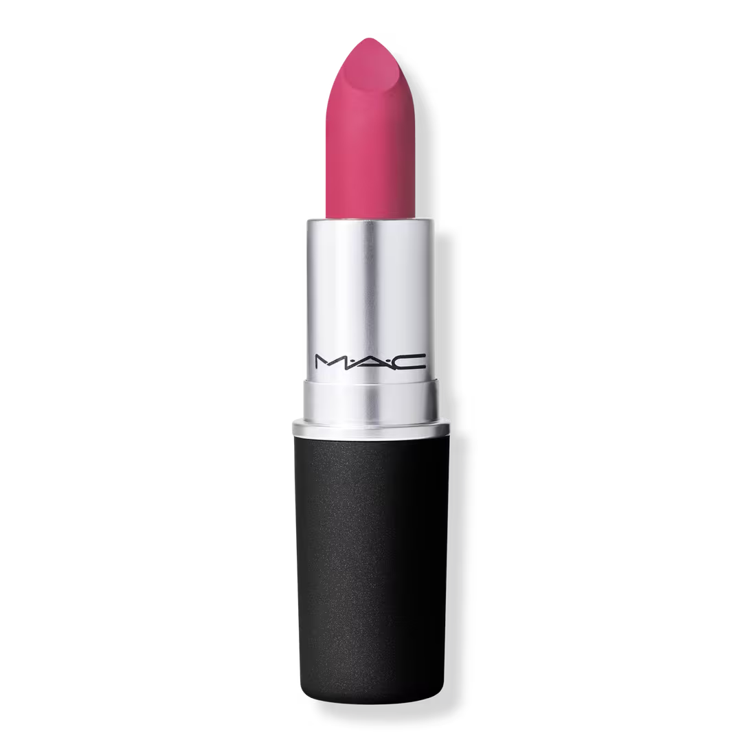 The MAC Powder Kiss Moisturizing Matte Lipstick in Velvet Punch