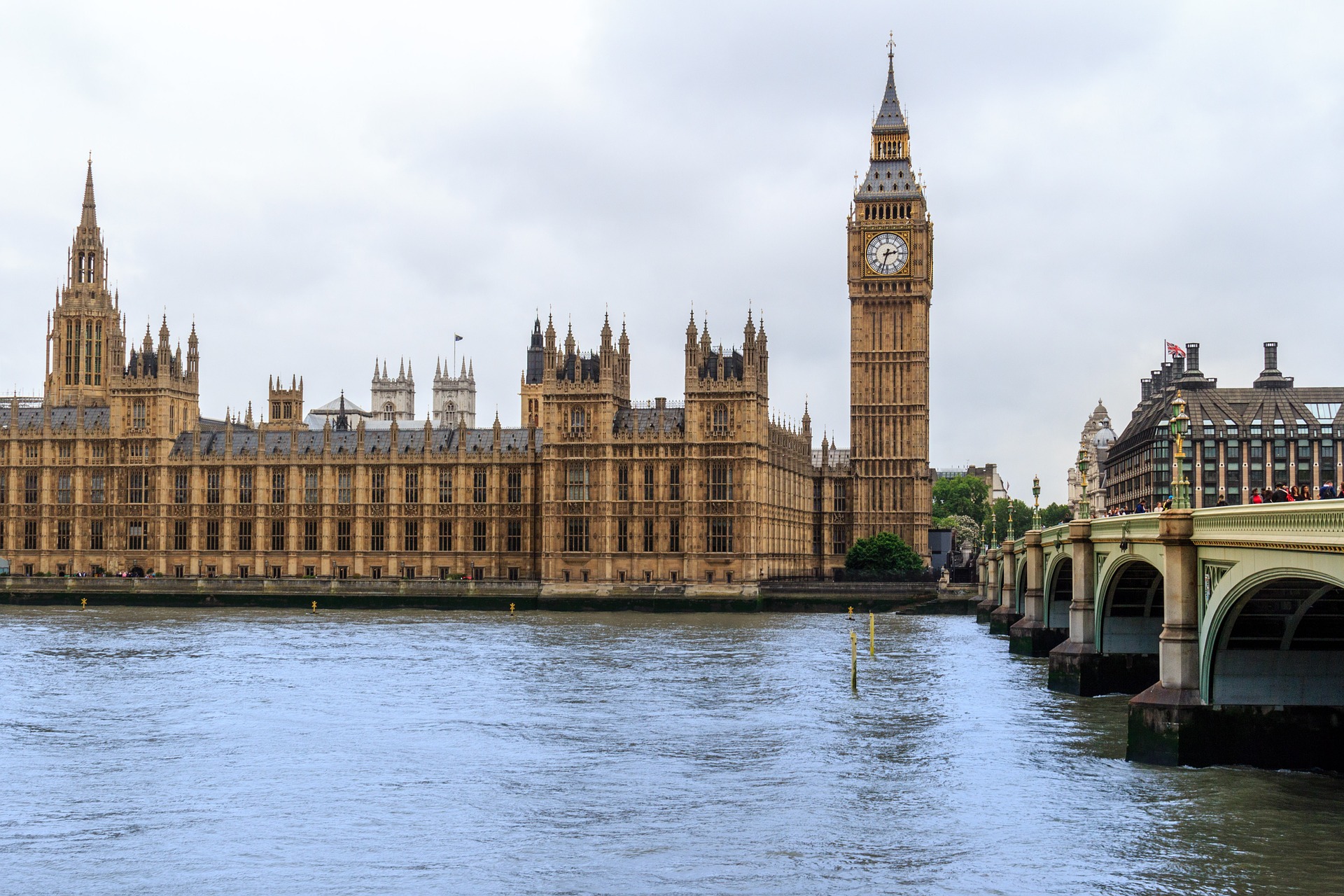 The Westminster Abbey and Big Ben in London