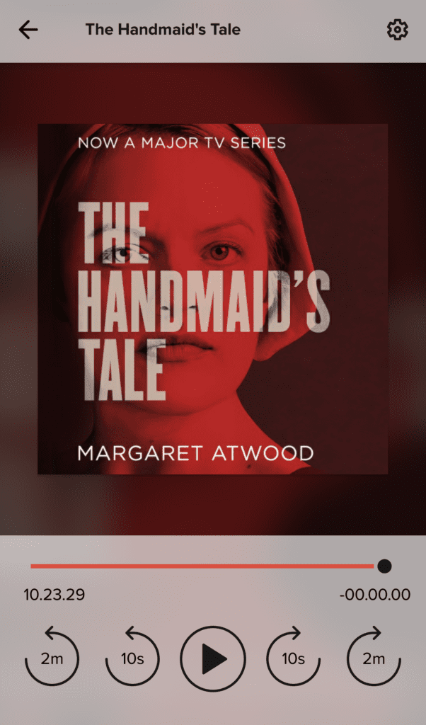 Screenshot of The Handmaid's Tale audio book