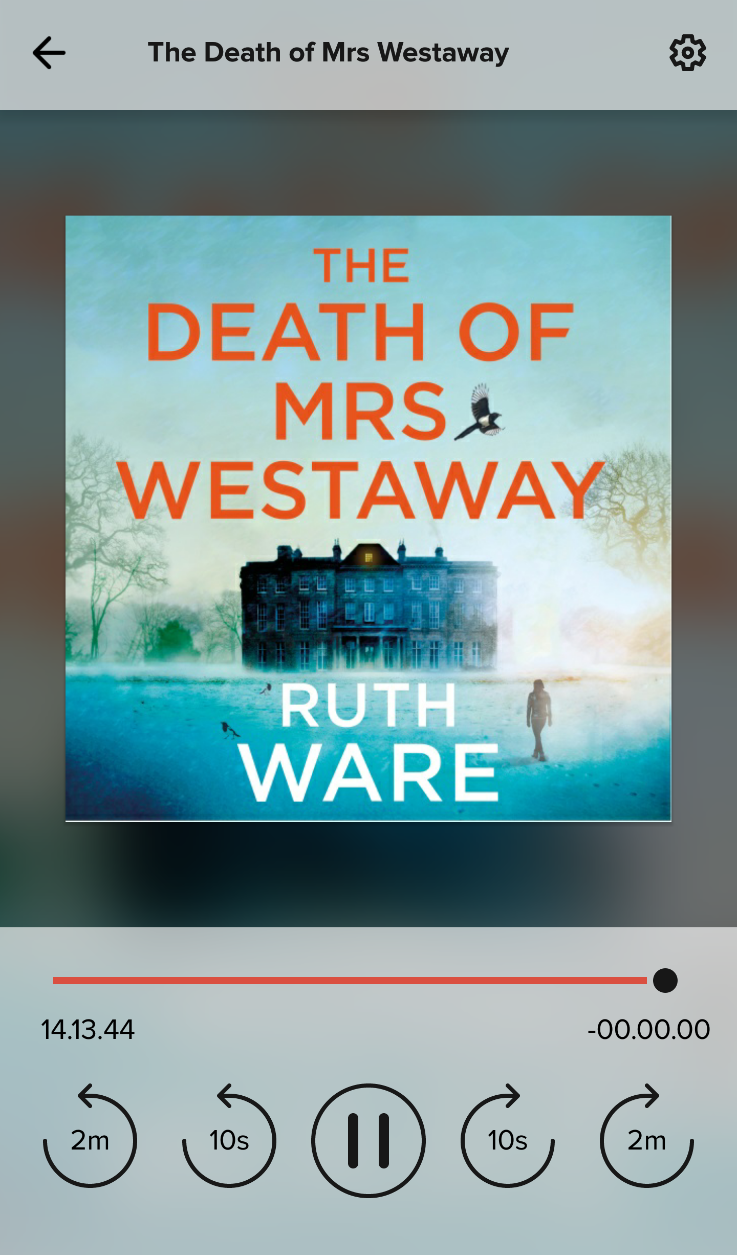 Screenshot of The Death of Mrs. Westaway by Ruth Ware audio book