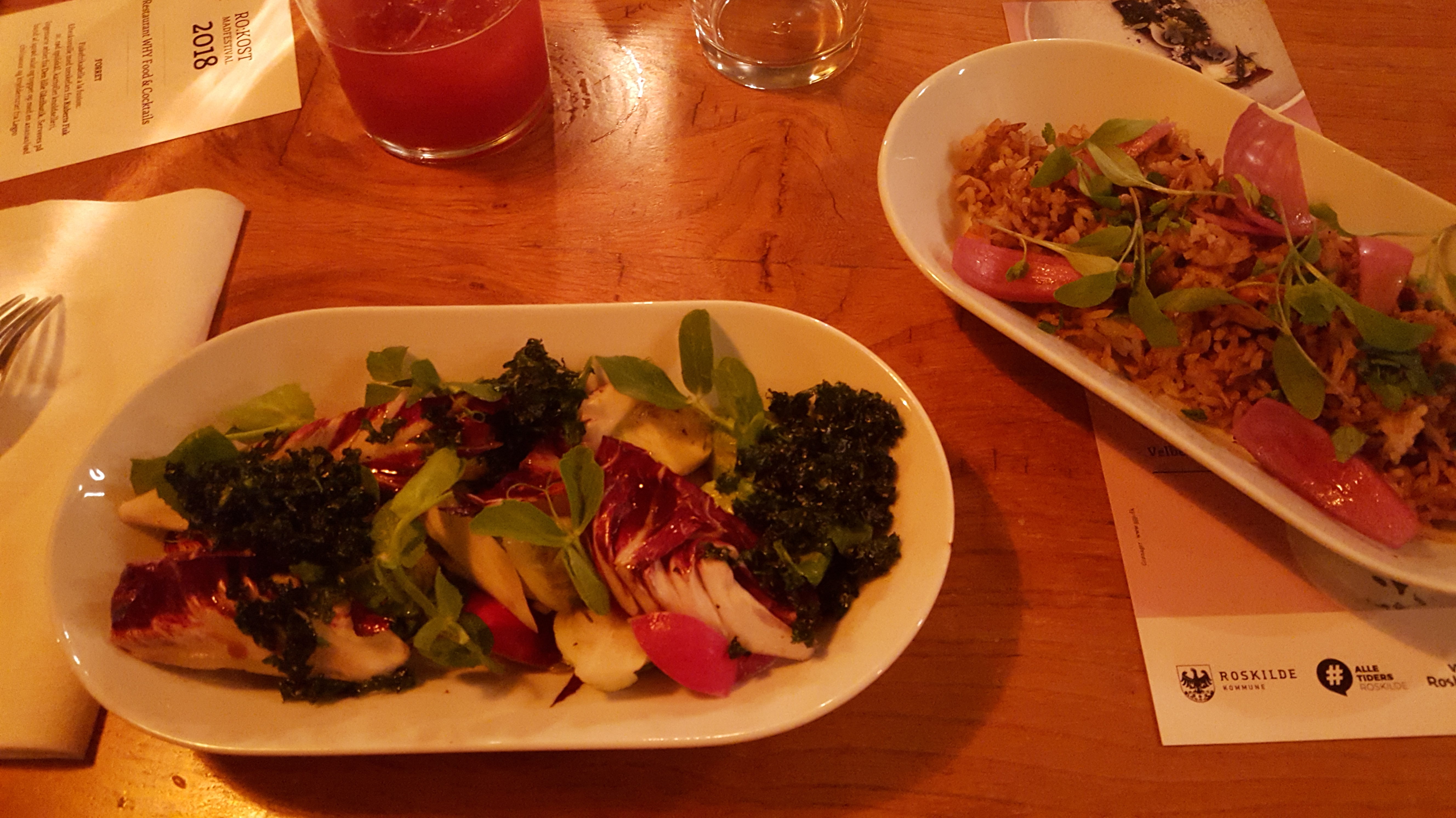 The fried rice and vegetables from Why Food and Cocktails