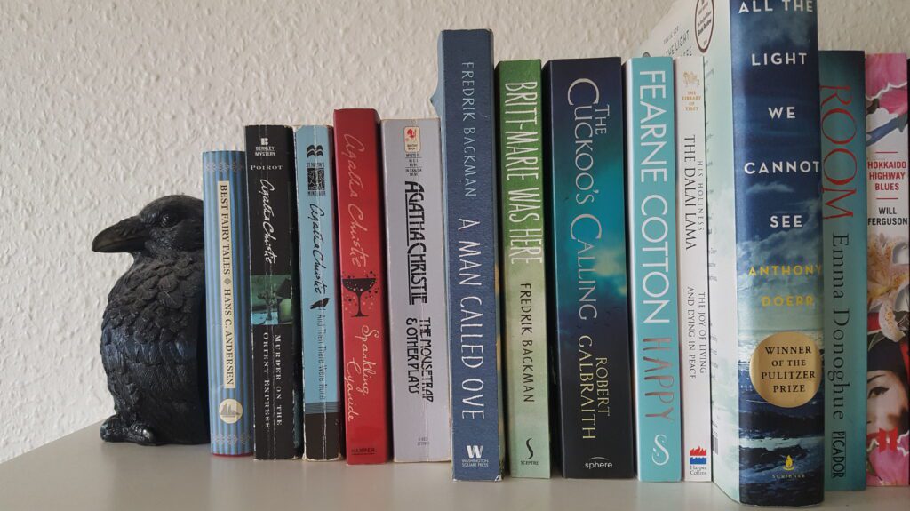 A portion of my books on my bookshelf