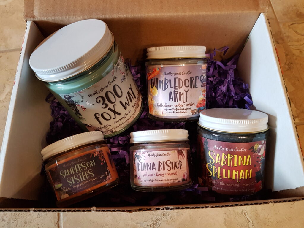 All the candles from the Novelly Yours Mystical Magic box
