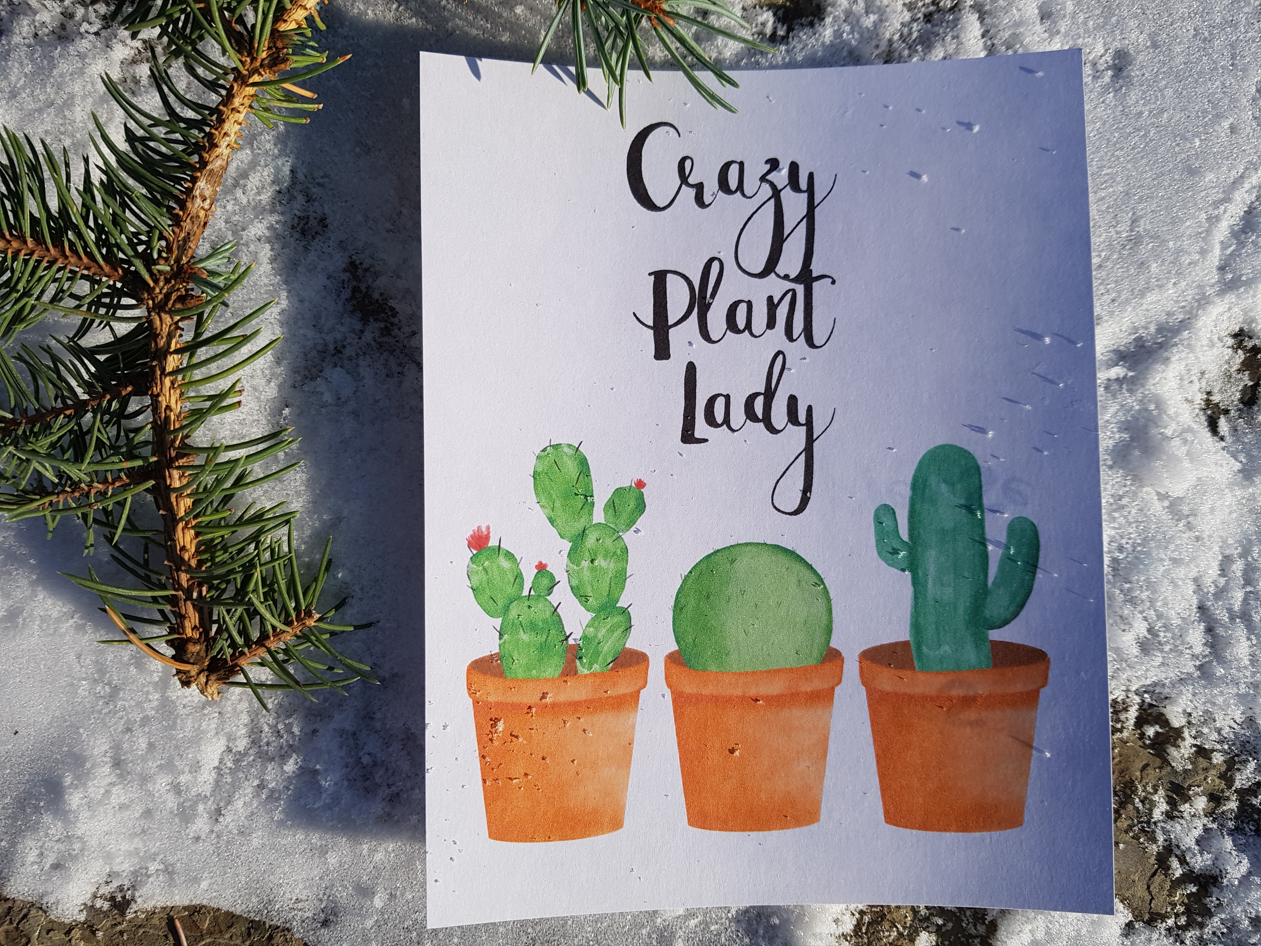 Beauty and Bentley Crazy Plant Lady print