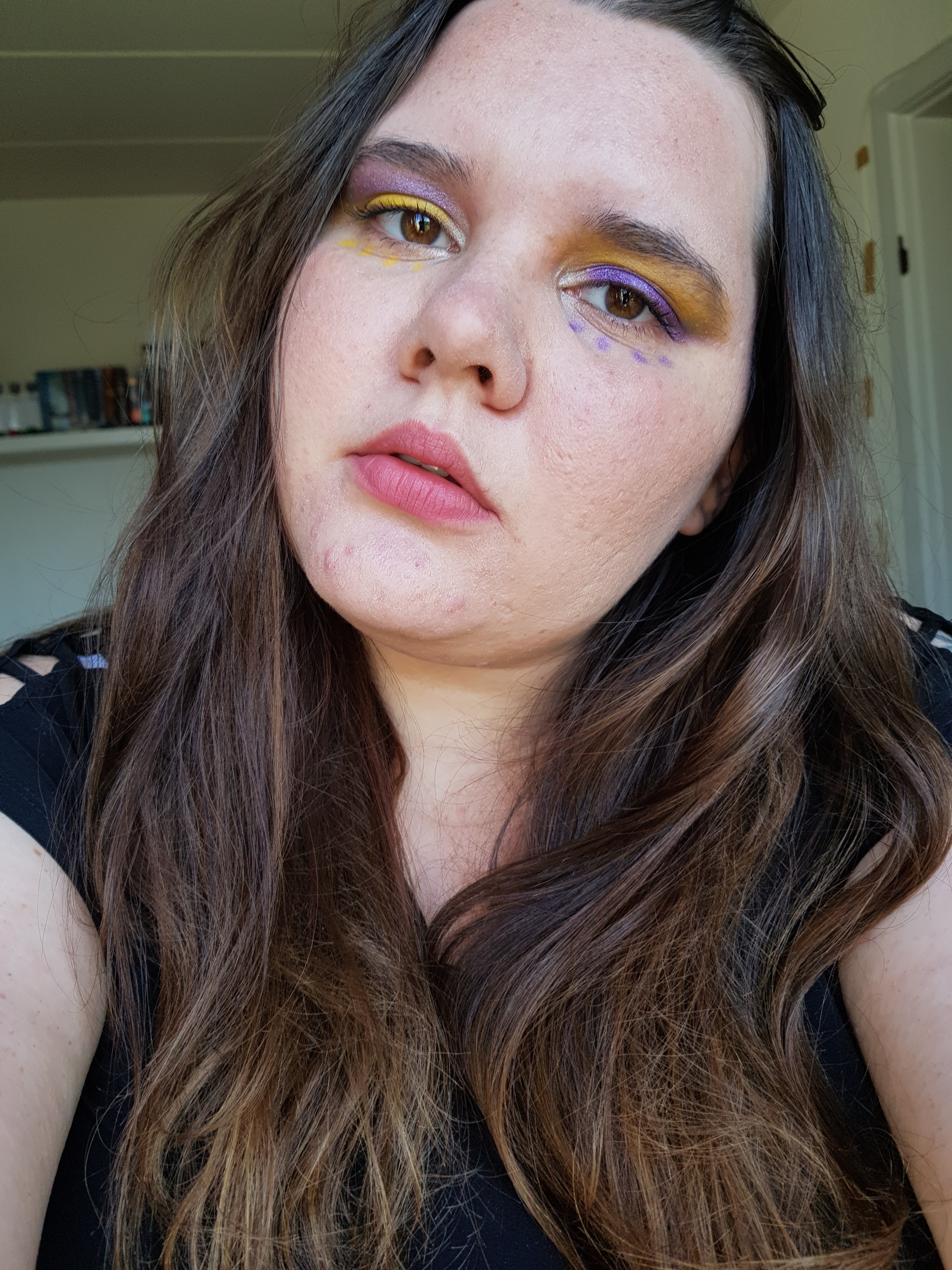The look for the draw my makeup challenge I recreated