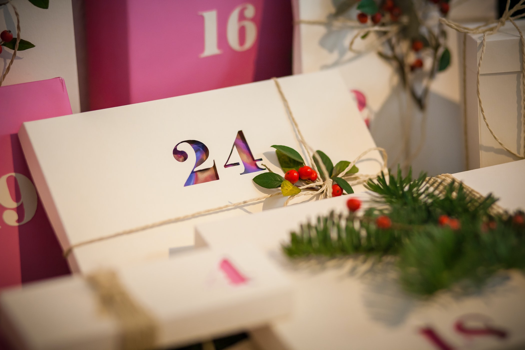 An advent calendar with day 24 in focus