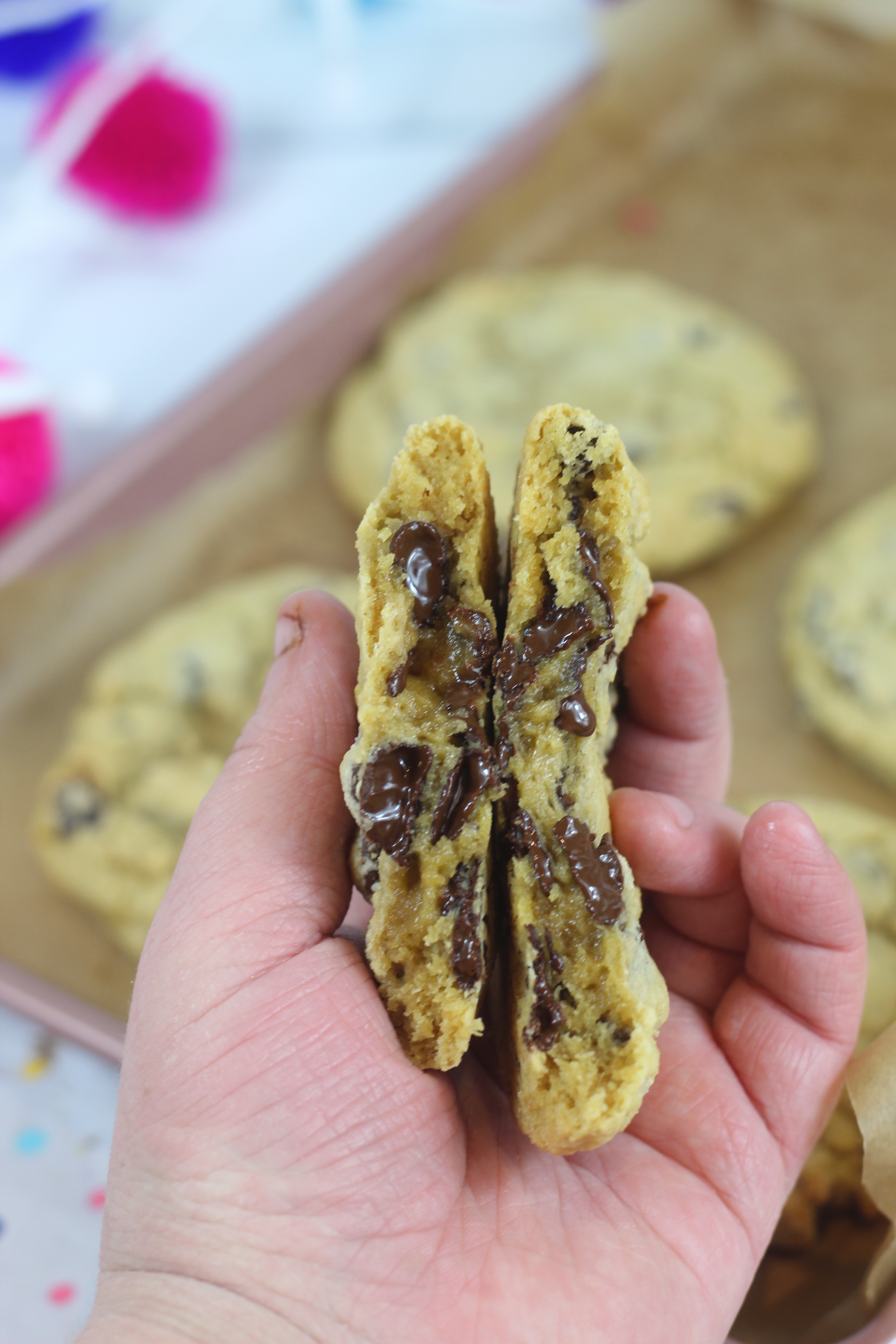 The goey inside of the cookies