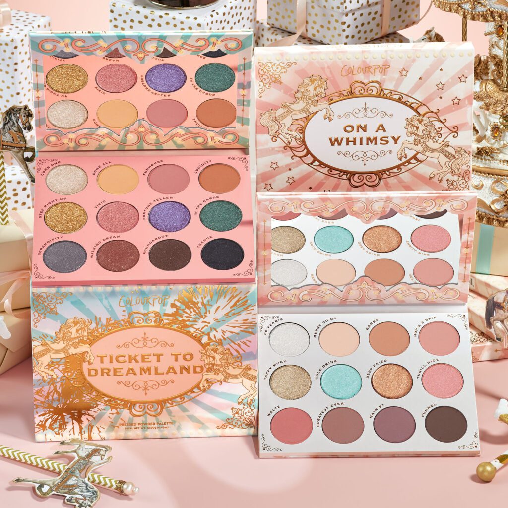 The 2 eyeshadow palettes from the Colourpop a dream come true collection