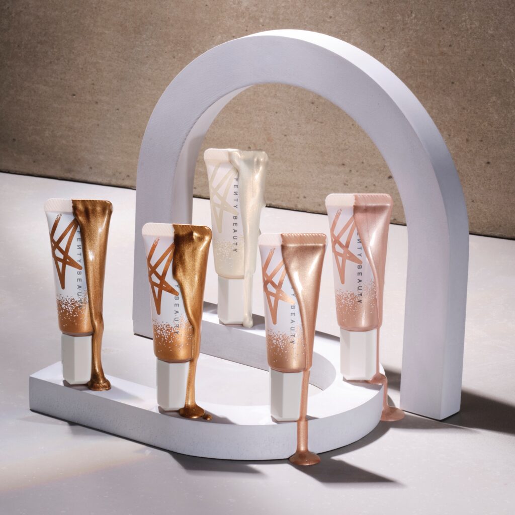 The 5 shades of the Fenty Beauty liquid killawatt fluid freestyle highlighter
