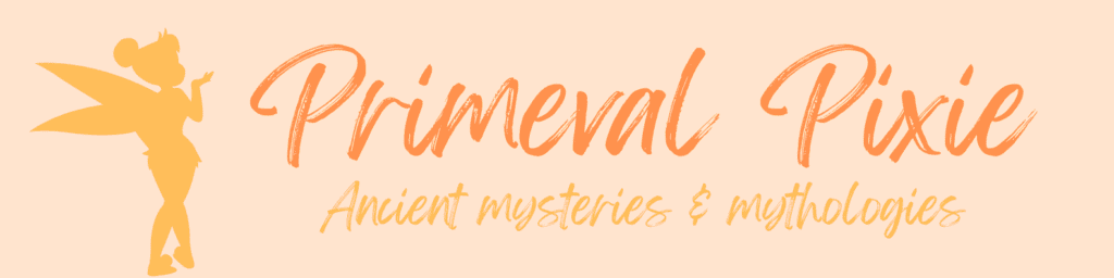 My fourth advertiser for July is Primeval Pixie. The logo shows a silhouette of Tinkerbell and next to the silhouette is Primeval Pixie in orange font.