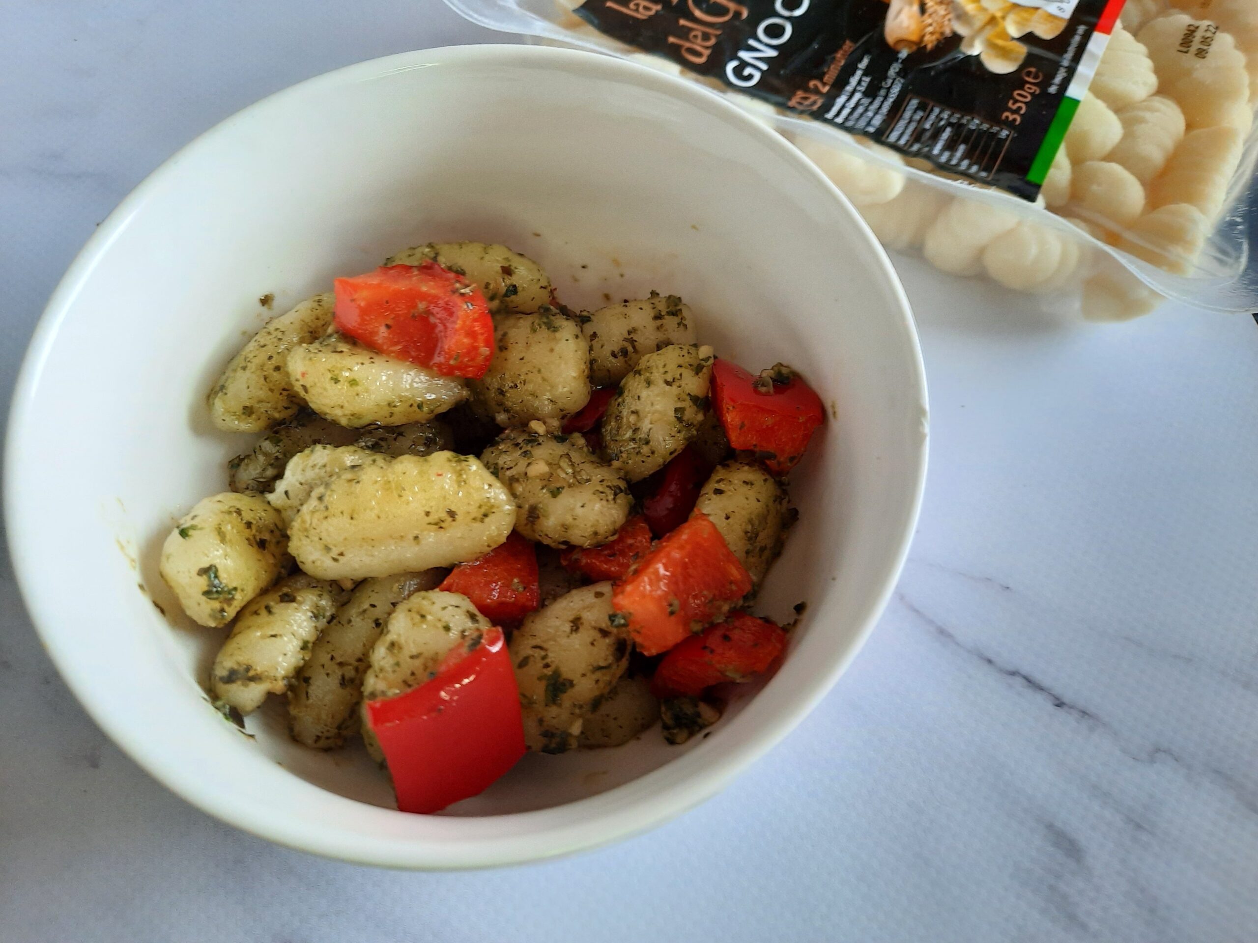 Gnocchi with Peppers and Pesto