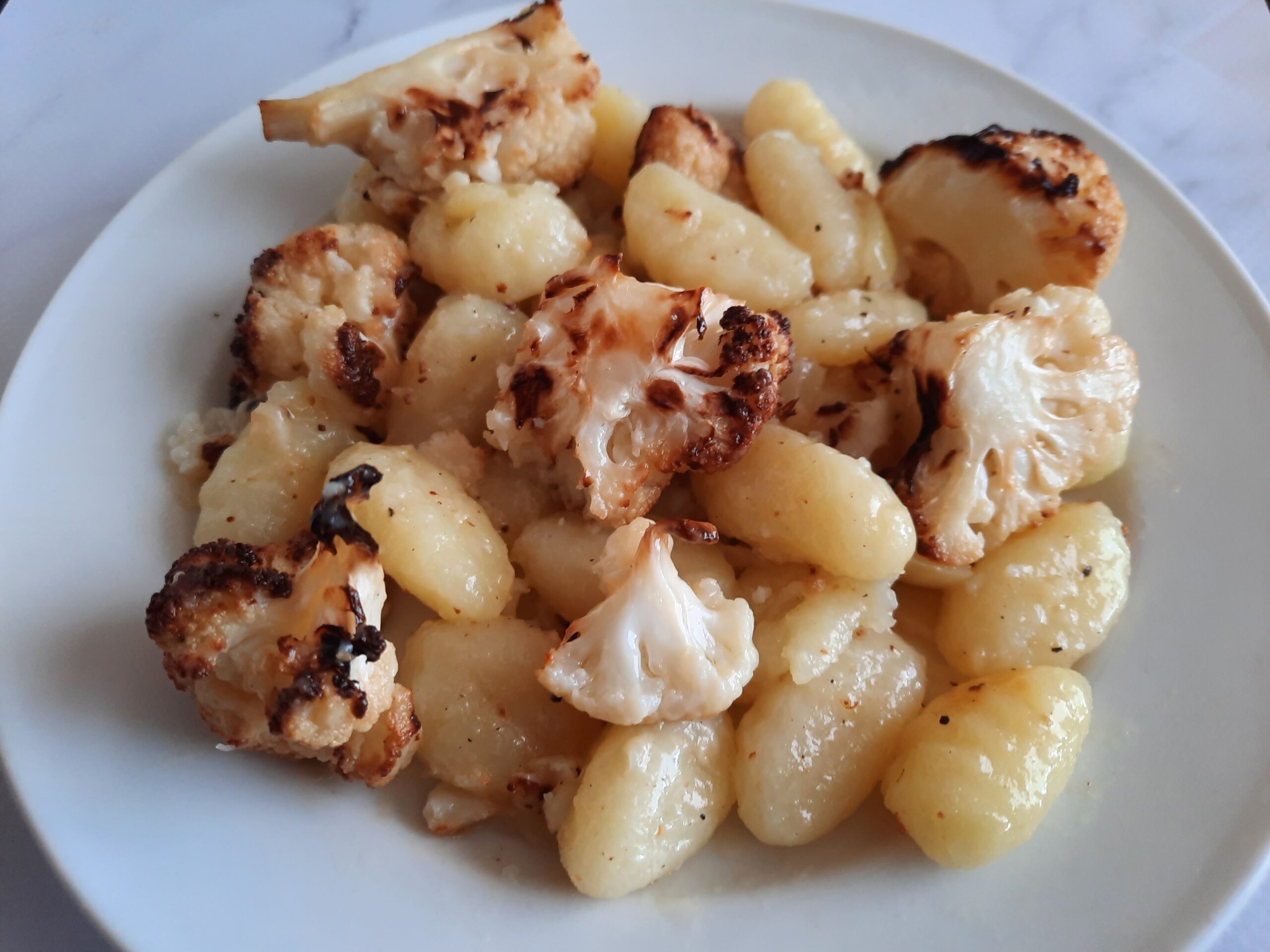 Gnocchi with Butter Sauce and Roasted Cauliflower