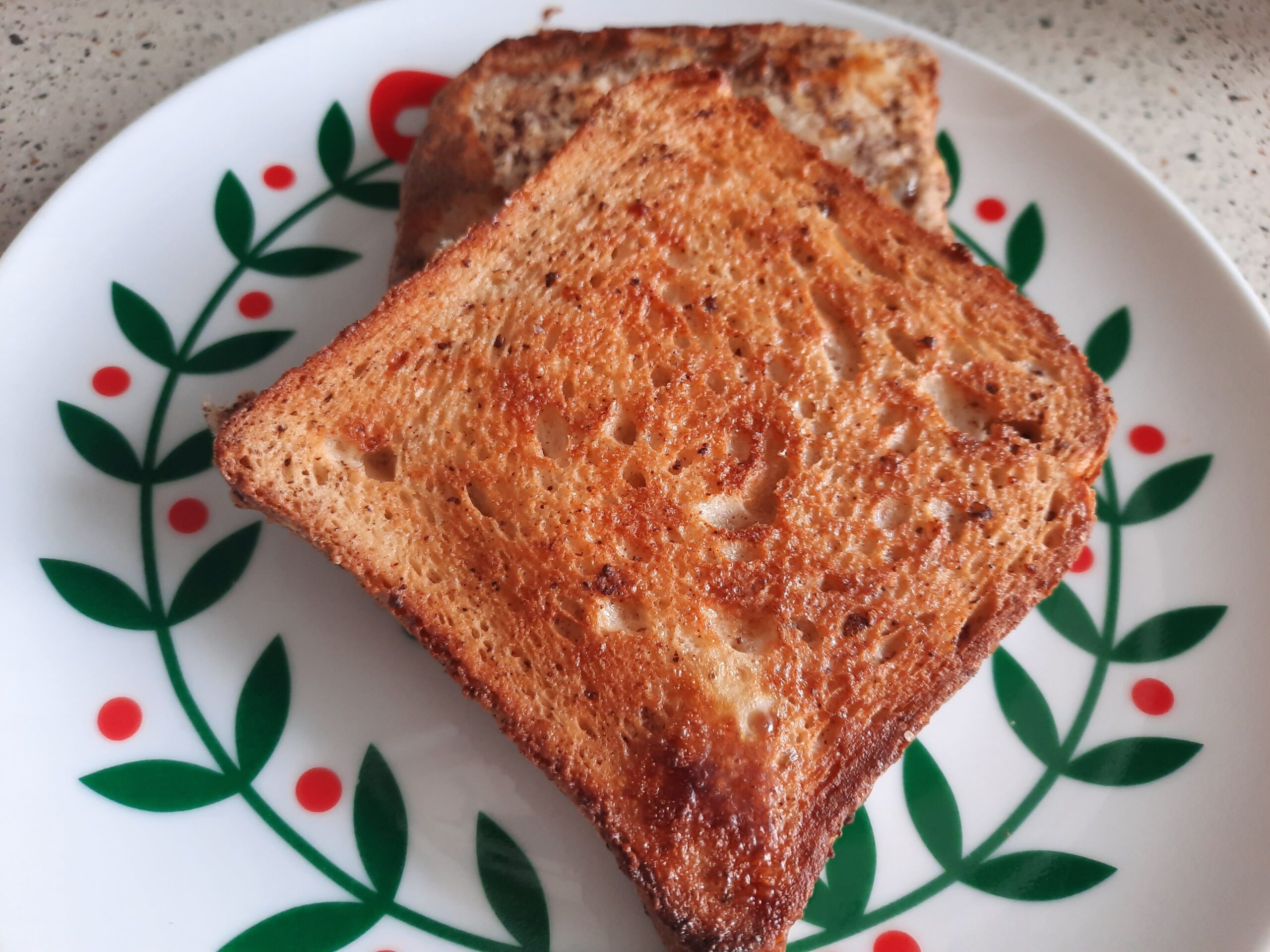 Slices of french toast I made in the air fryer