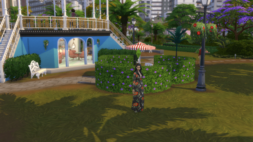 My sim standing in the park