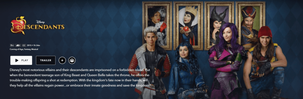 A screenshot of the movie Descendants 