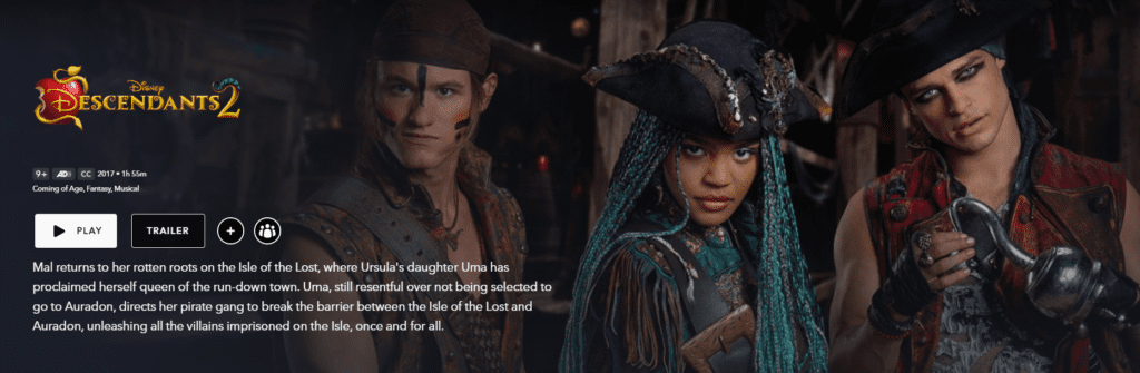 A screenshot of Descendants 2 