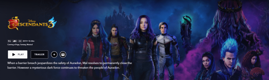 A screenshot of Descendants 3