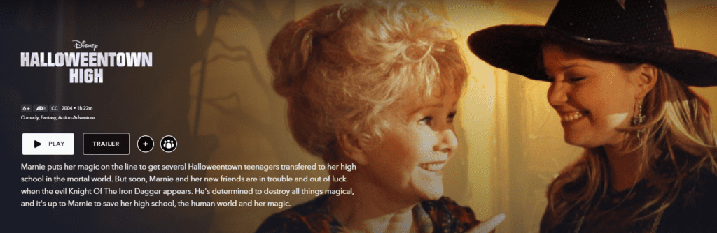 A screenshot of the movie Halloweentown High on Disney+