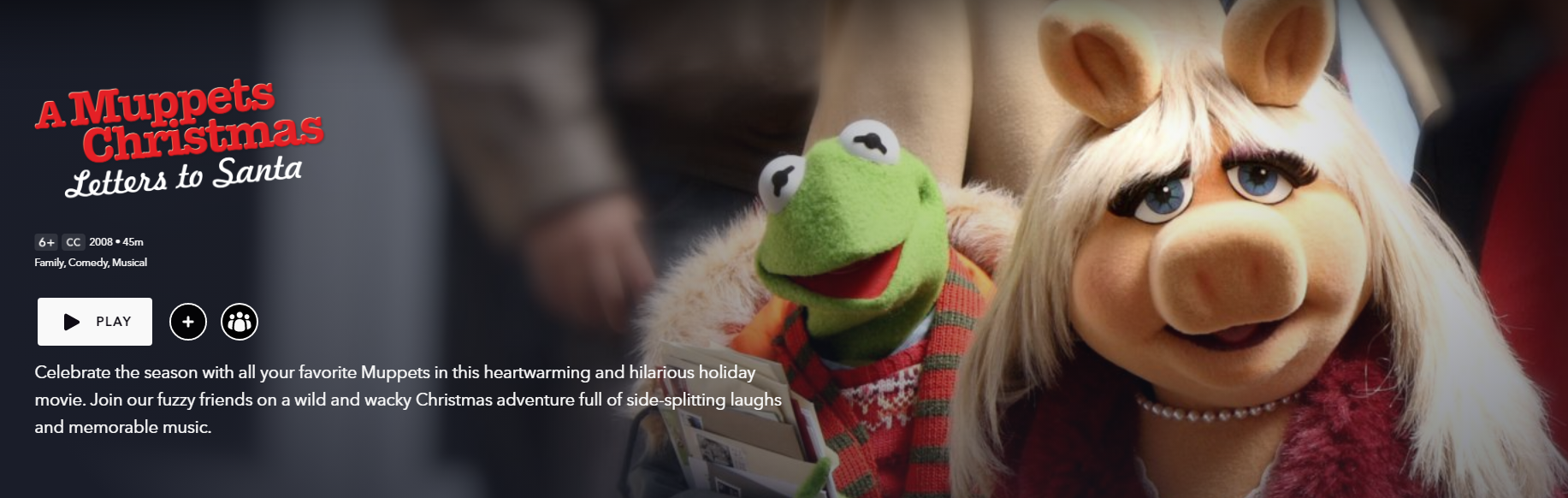 A screenshot of A Muppets Christmas Letters to Santa