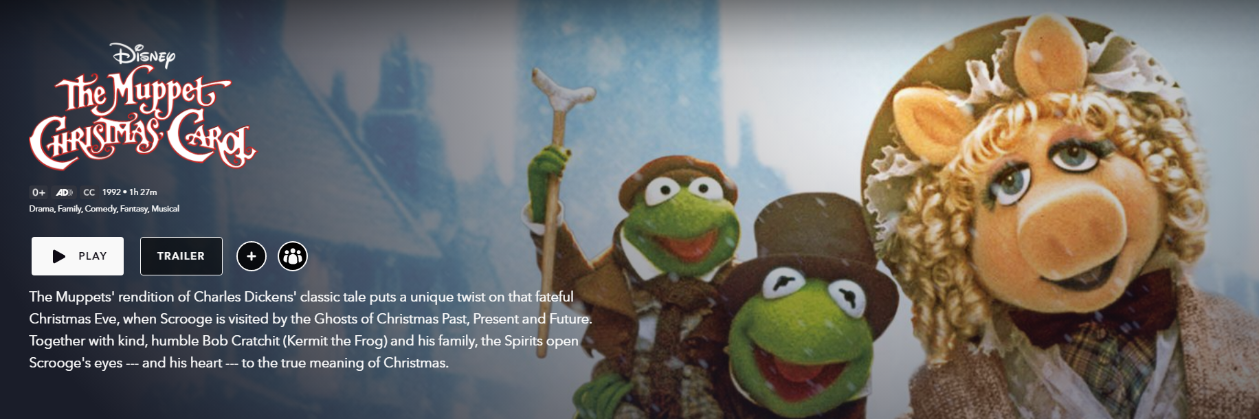 A screenshot of The Muppet Christmas Carol