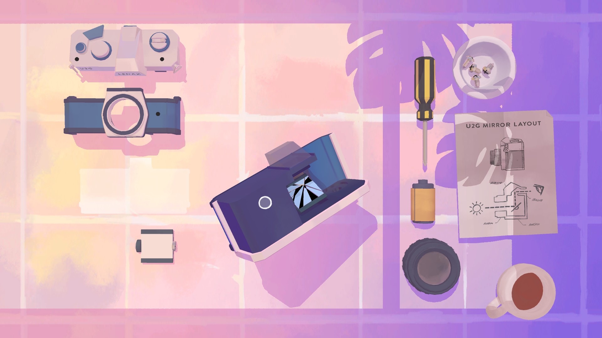 The next cozy game on this list. A screenshot from Assemble with Care of the chapter where Maria is fixing a broken camera. 