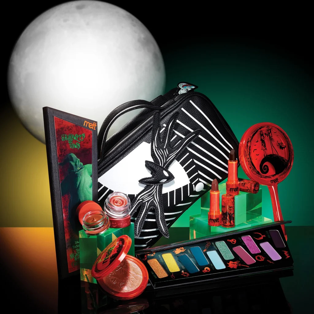 The full Melt Cosmetics x The Nightmare Before Christmas Halloween Town collection