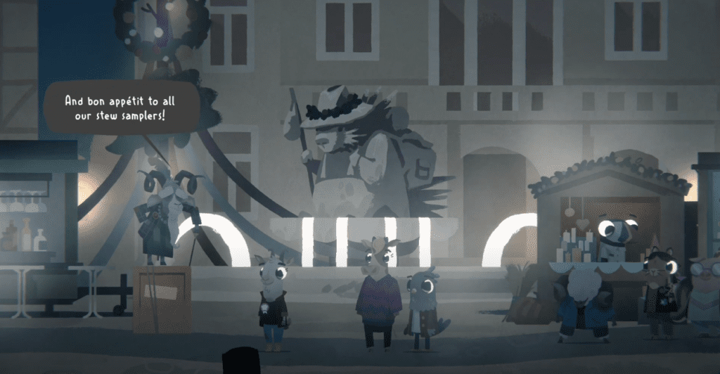 A screenshot of the Hibernation Festival in Fall of Porcupine. Fall of Porcupine is one of the worst cozy games I played so far.