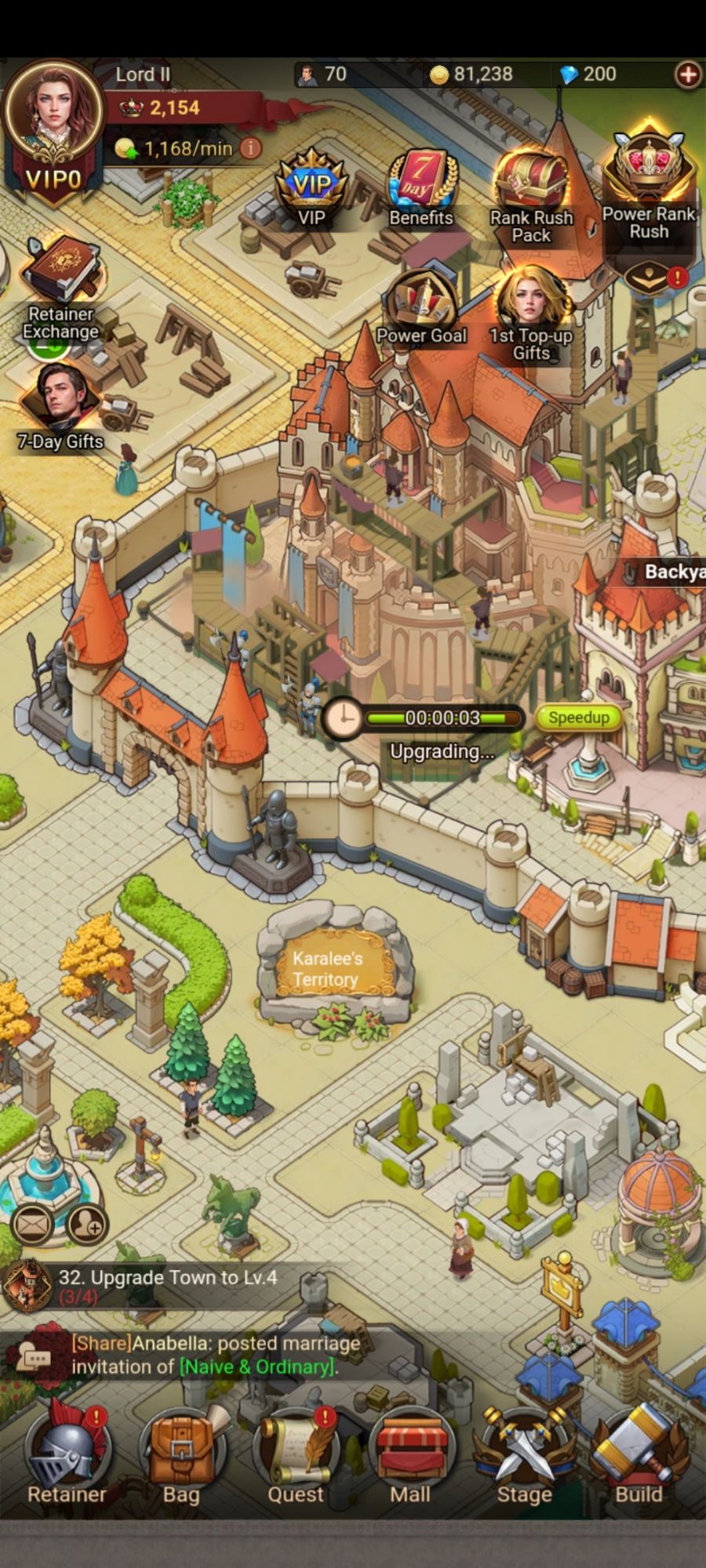 The town in the Yes Your Highness game