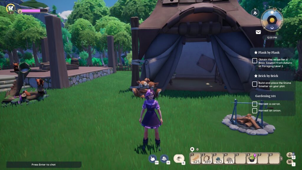 My character and home plot in Palia