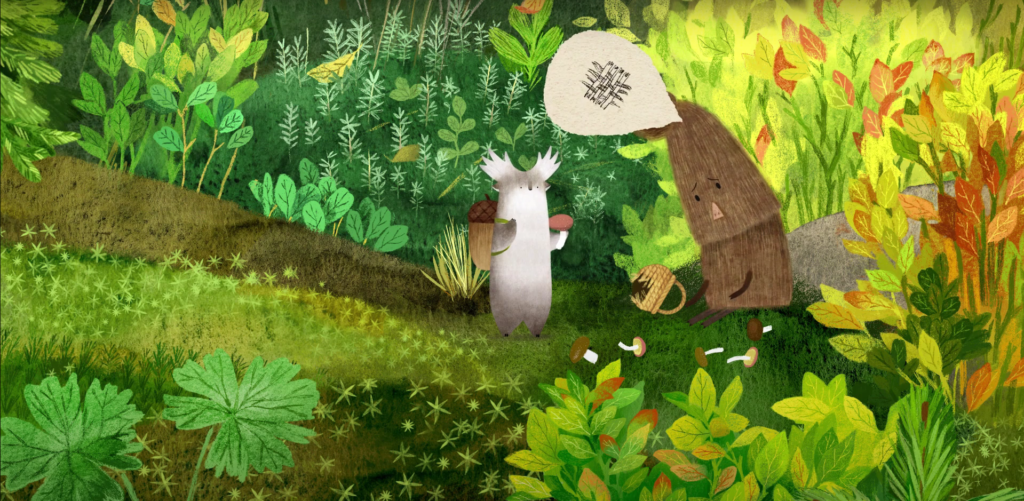 A screenshot from Tukoni: Prologue where I have to help one of the characters repair the broken basket