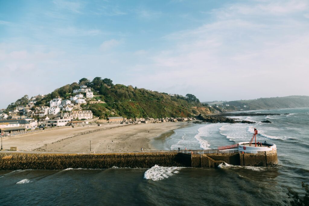 A view of East Looe Beach in Looe, Cornwall
