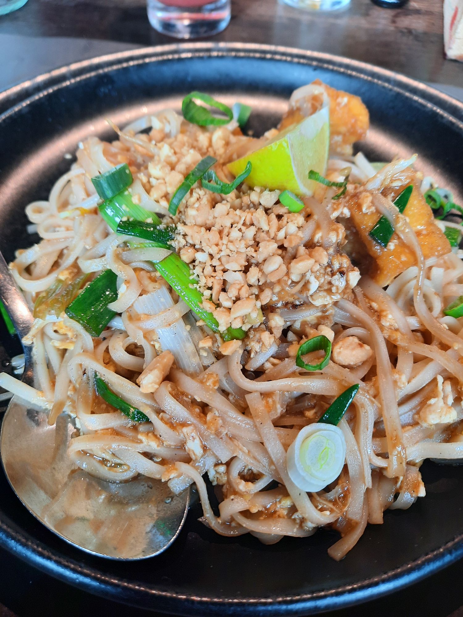 The Fried noodles with tofu dish from the Thai restaurant WokShop