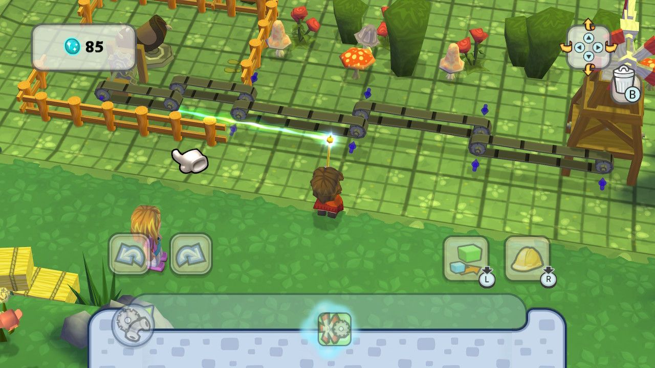 Connecting the windmill to the mechanical bull on Renée's Nature Preserve in MySims Kingdom