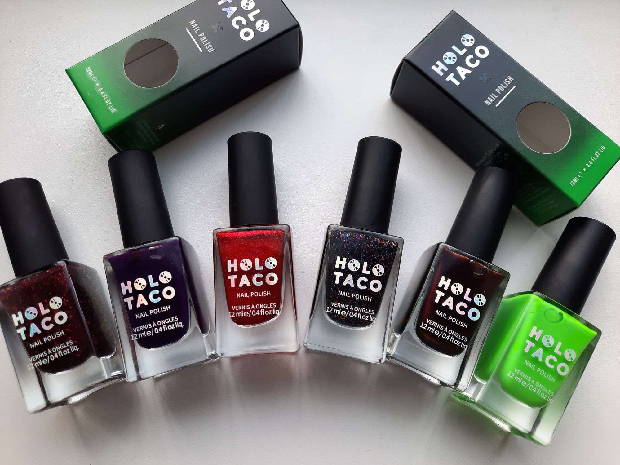 The 6 nail polishes from the Holo Taco Holoween collection for 2025