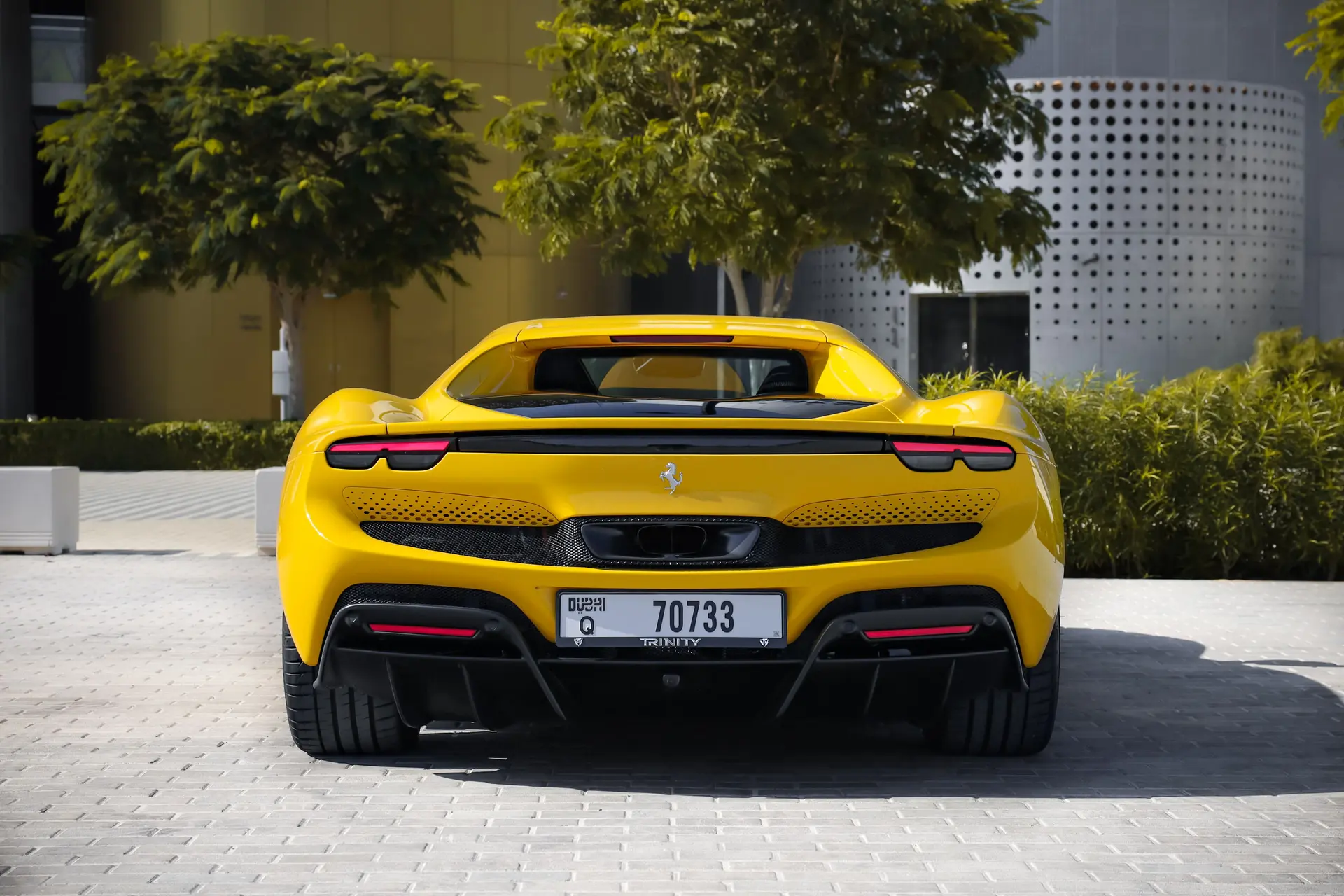 A yellow ferrari