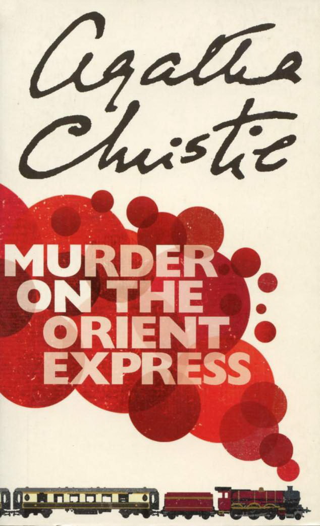 The cover of Murder on the Orient Express of an illustrated steam train