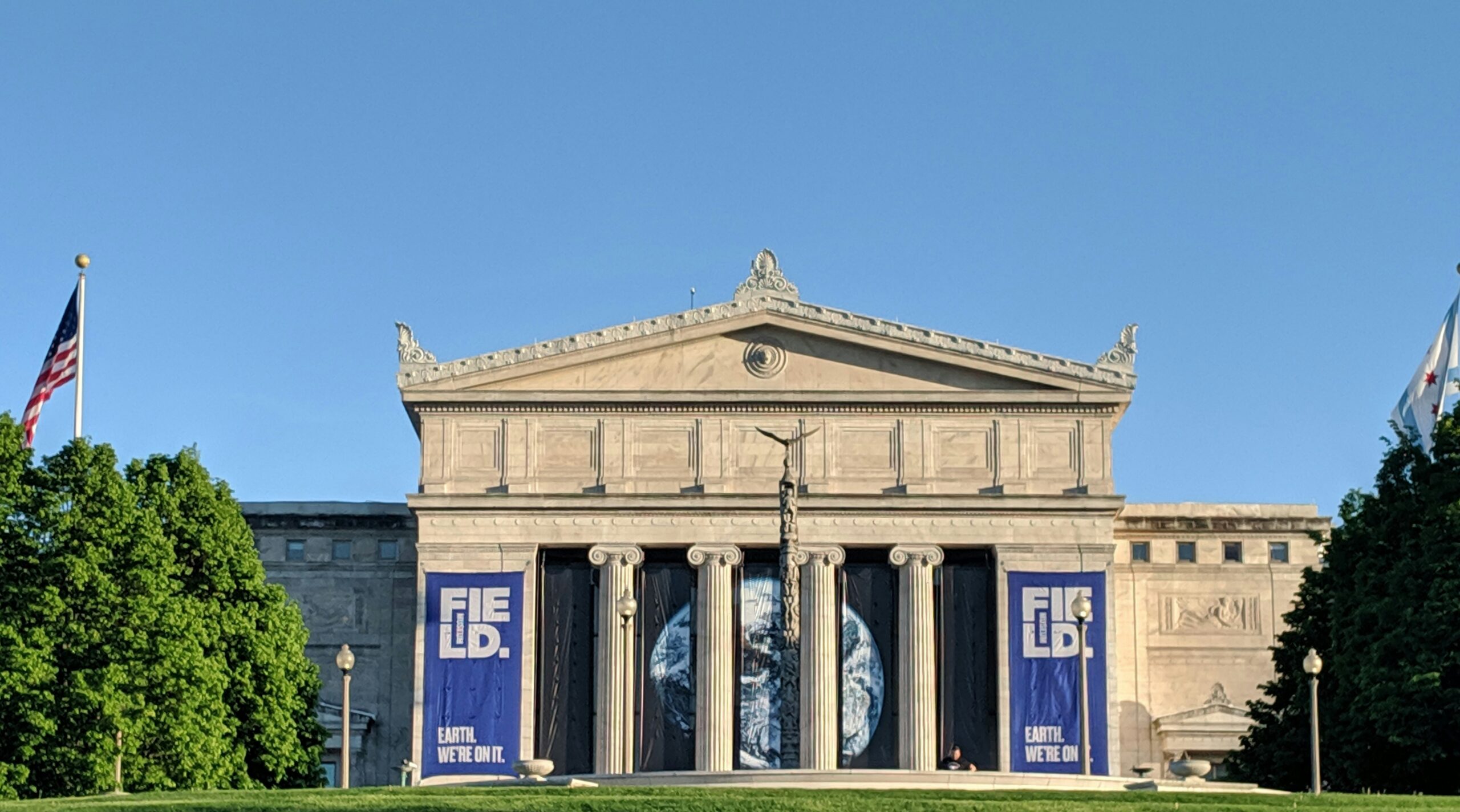 The exterior of the Field Museum in Chicago