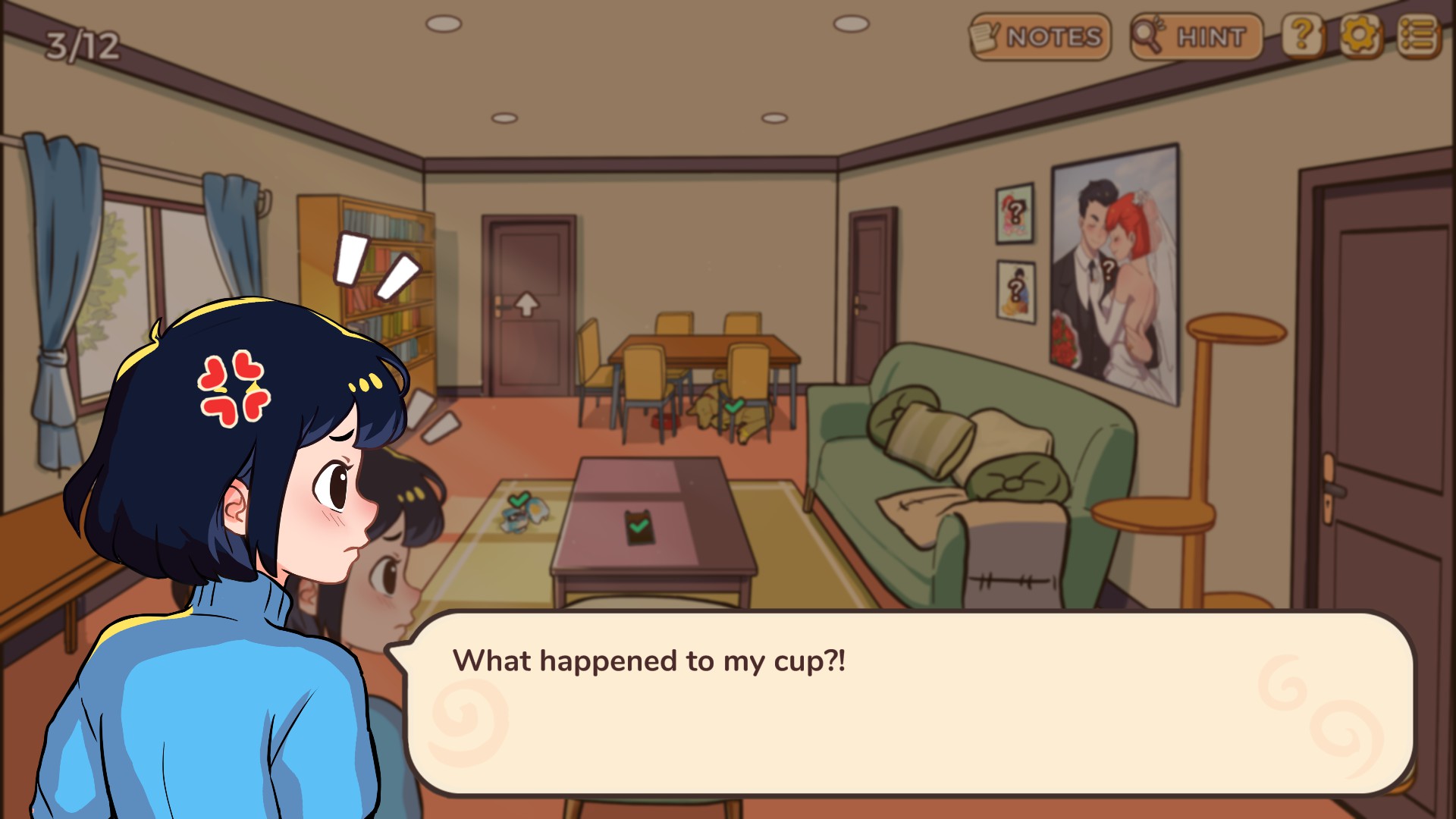 A level in Little Problems with Mary wondering what happened to her cup that is now broken