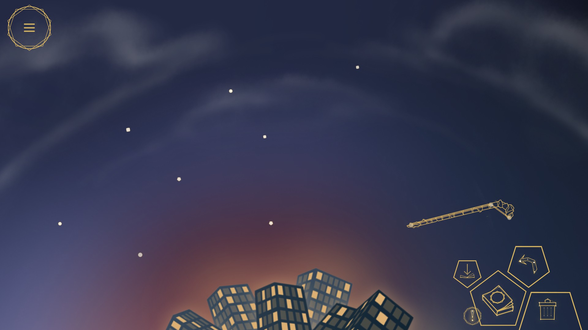 The tutorial constellation with random stars placed in Planisphere