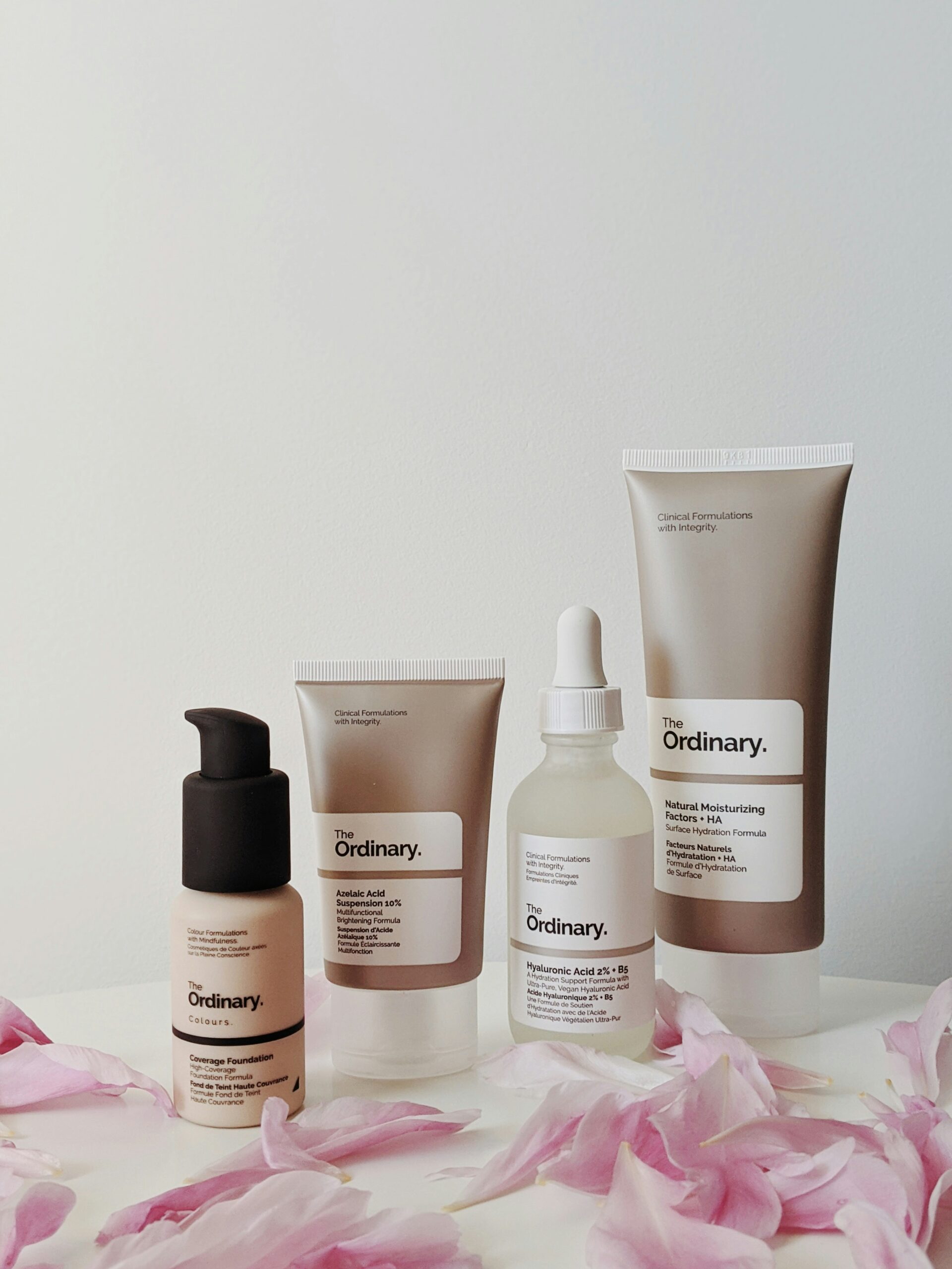 Skincare products from The Ordinary