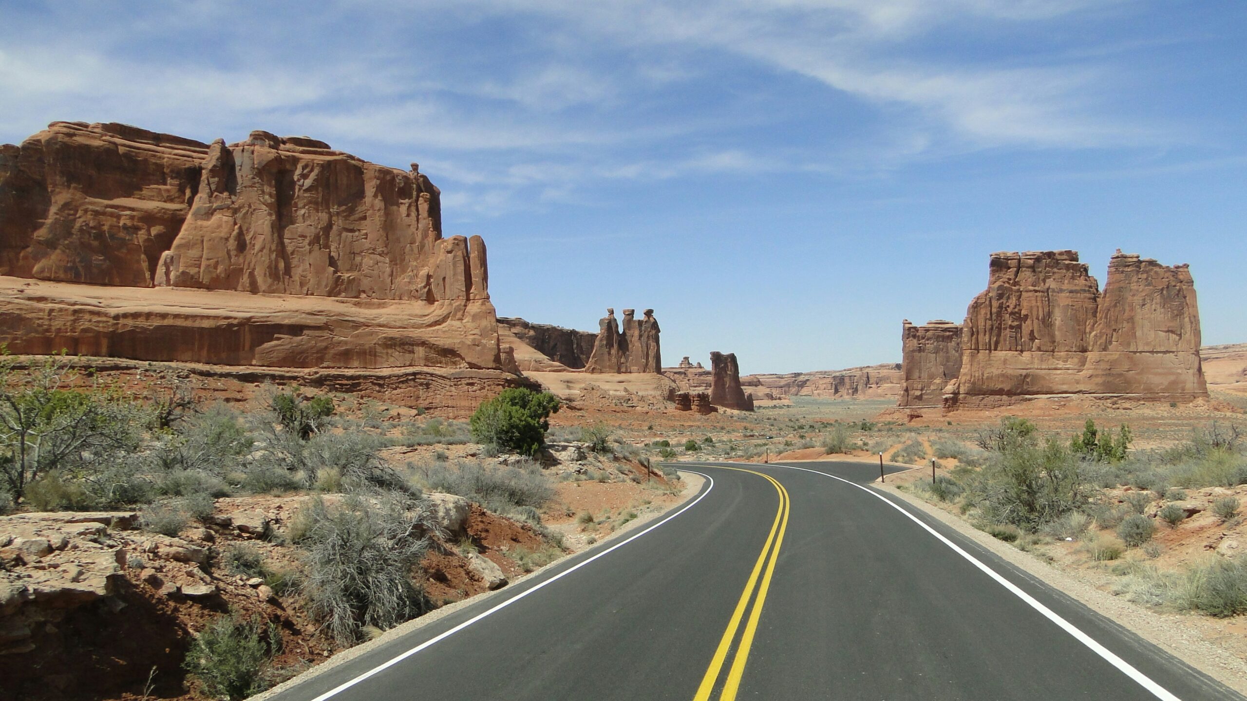 A road through Arches National Park
