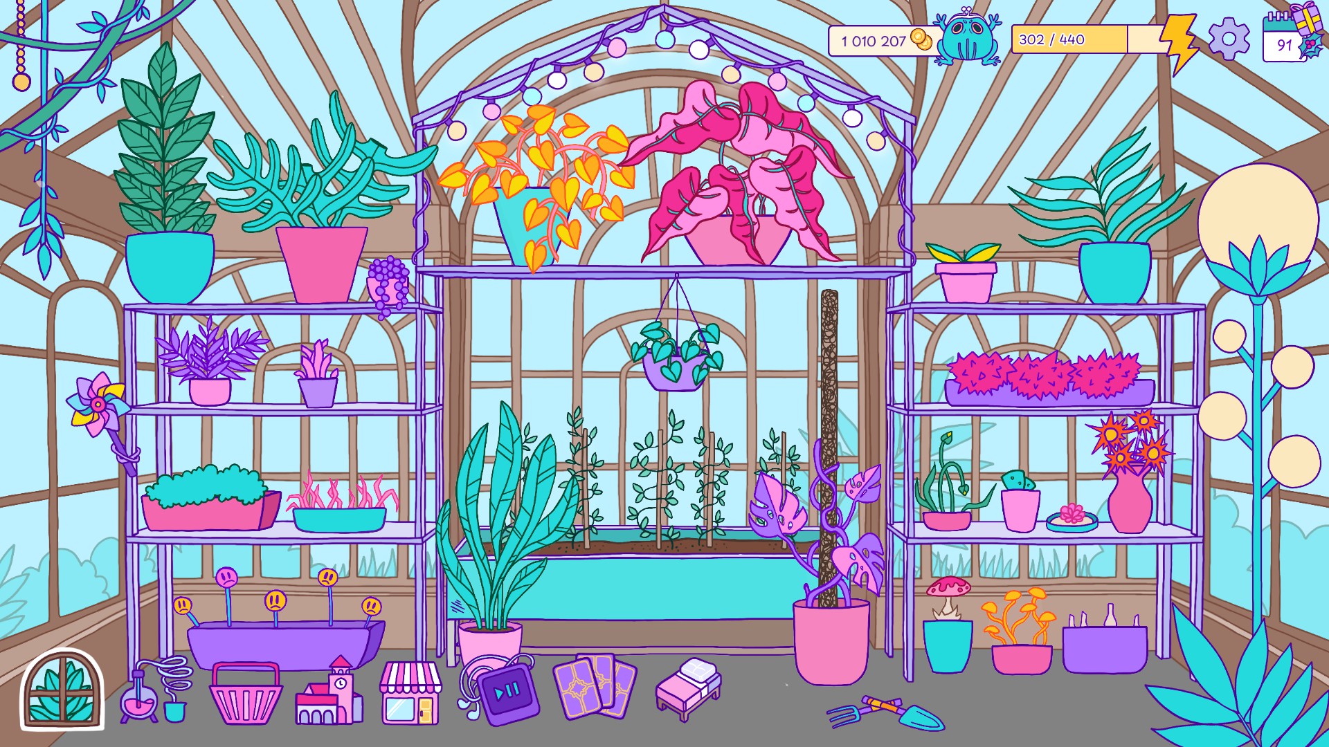 A screenshot from Magical Greenhouse of the magical plants