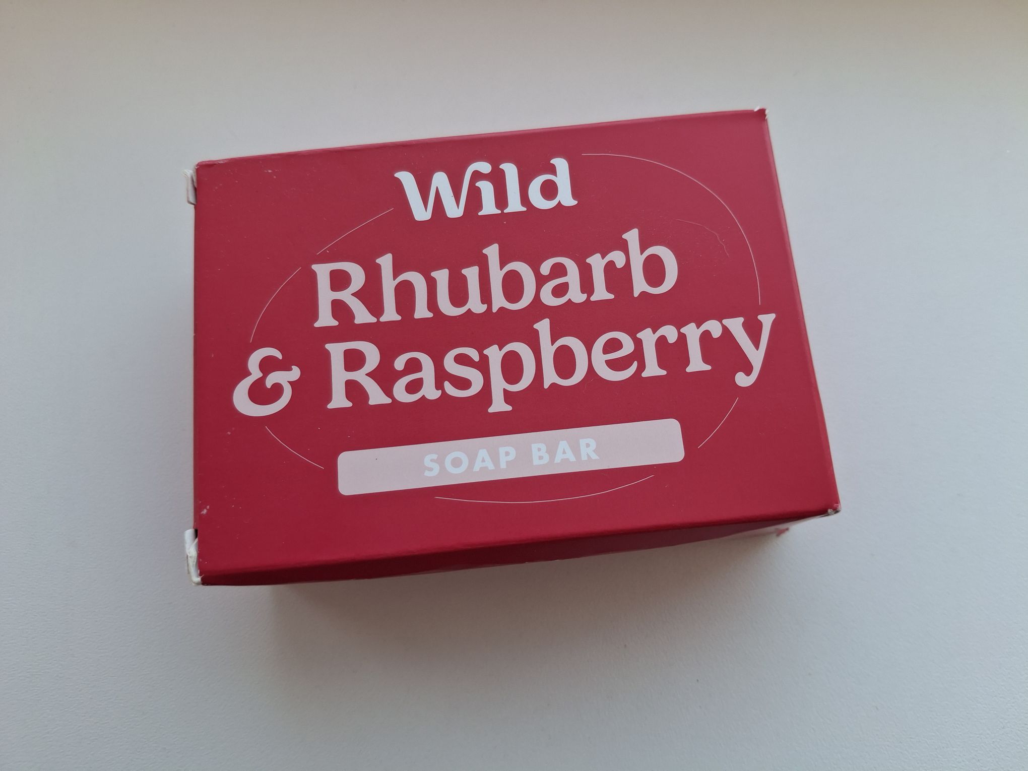 The rhubarb & raspberry soap bar